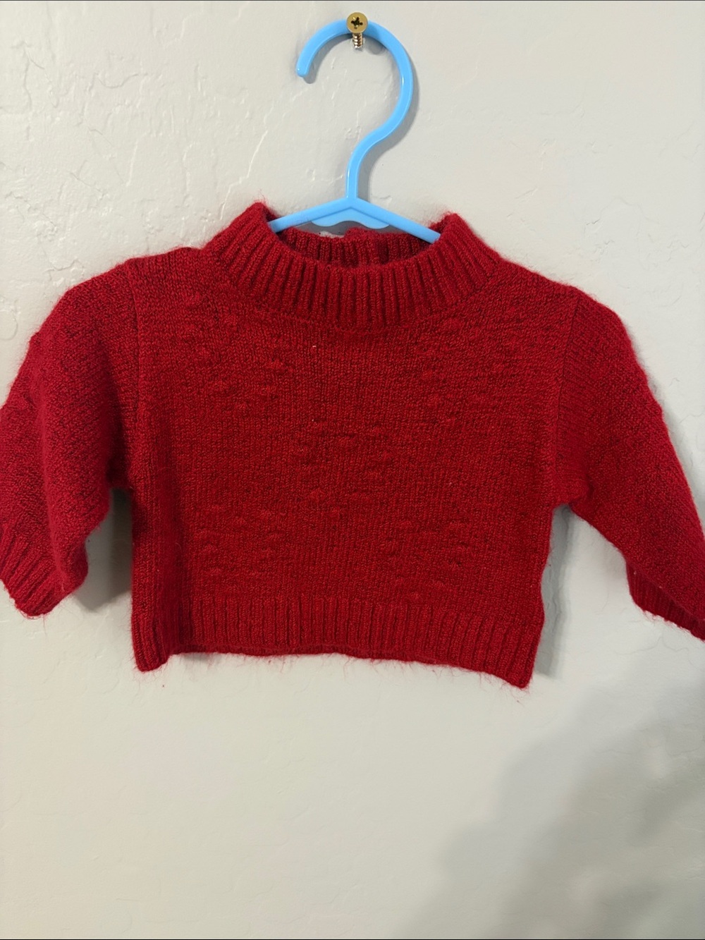 Baby GAP Red Knit Cropped Turtleneck Sweater